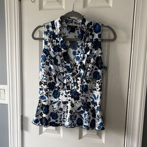 My Michelle Blue and Black Floral Blouse